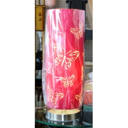 Table / Accent Lamp with Butterfly Motif Maroon Shade