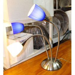 Lumisource Medusa Three Light Table Lamp - Blue & White Shades