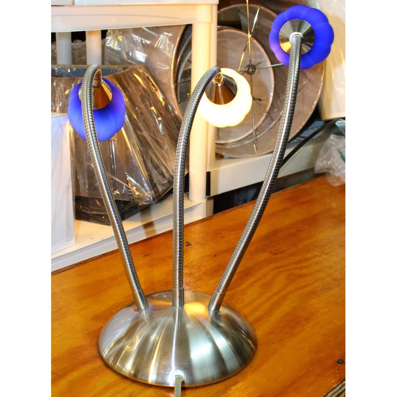 Light Table Lamp Blue White Shades, Medusa Desk Lamp