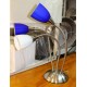 Lumisource Medusa Three Light Table Lamp - Blue & White Shades