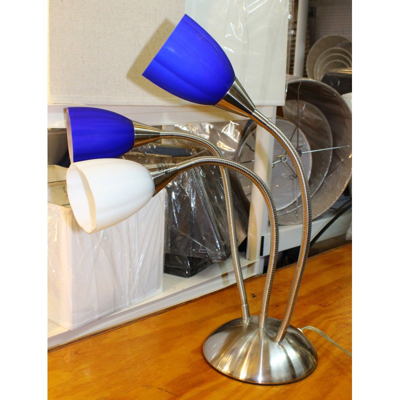 Light Table Lamp Blue White Shades, Medusa Desk Lamp