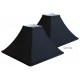 Black Linen Soft Back Lampshades (4" x 4")x(13" x 13") x 9" - Price is for a Pair