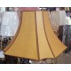 Beige Paper with Brown trim Hard Back Lamp Shade -(5"x5") x (13" x 13") x 9 1/2"