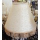 Flower Print on Lamp Shade with Fringe - 6" x 15" x 11" Sold as a pair.