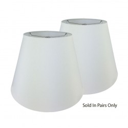 White Linen Hardback Shade Rolled Edge - 8" x 14" x 11" Price is for a Pair