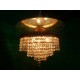 Crystal chandelier brass freme flushed to the ceiling