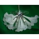Halfmoon Murano Clear Glass Flower Sputnik Chandelier