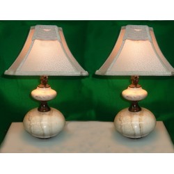Marmol & Brass Table Lamps Pair