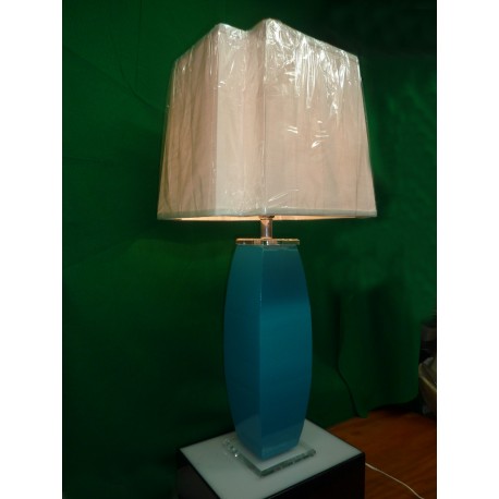 Blue Lucite Desk Lamp Pair